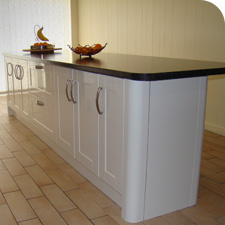 photograph of a long luxurious kitchen worktop